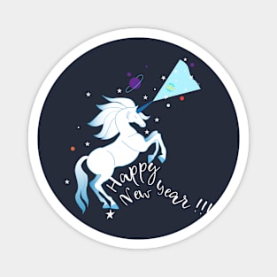 Happy New Year Unicorn Magnet